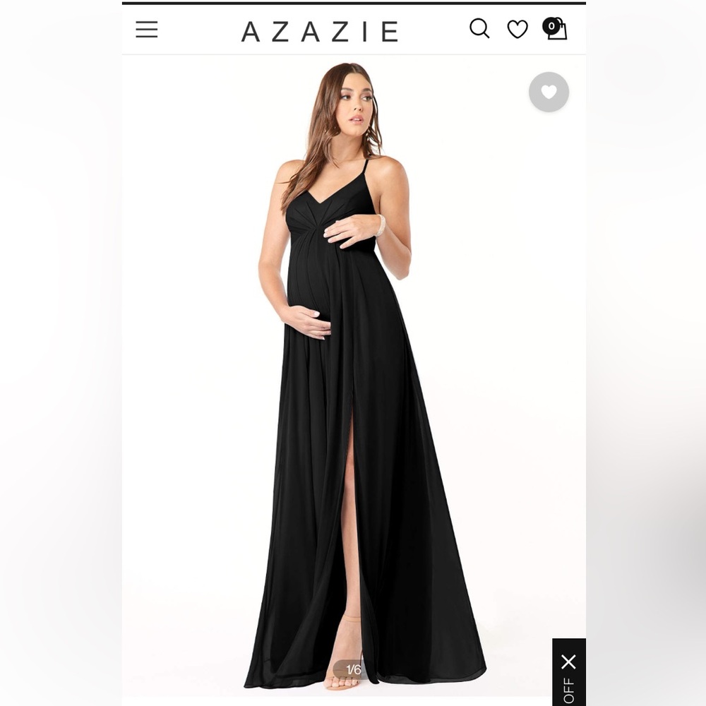 Azazie Annabelle Dress Size 6 Black - Maternity